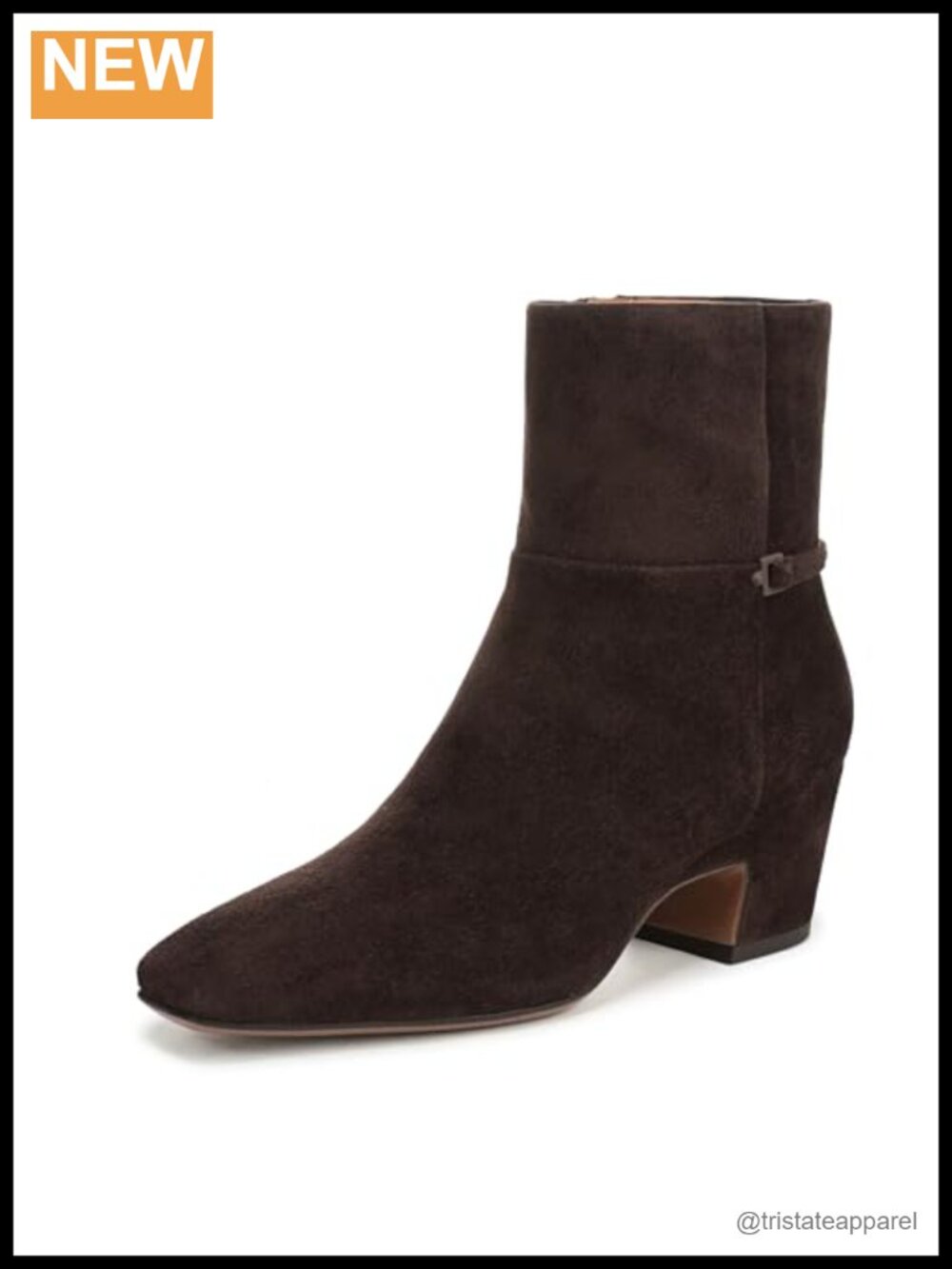 Franco Sarto Women's Ankle Bootie Suede Side Zipper Block Heel